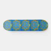 Skateboard or sur symbole tantrique bleu (Horz)