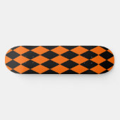 Skateboard Orange Black Harlequin Diamonds Checkers Design  (Horz)