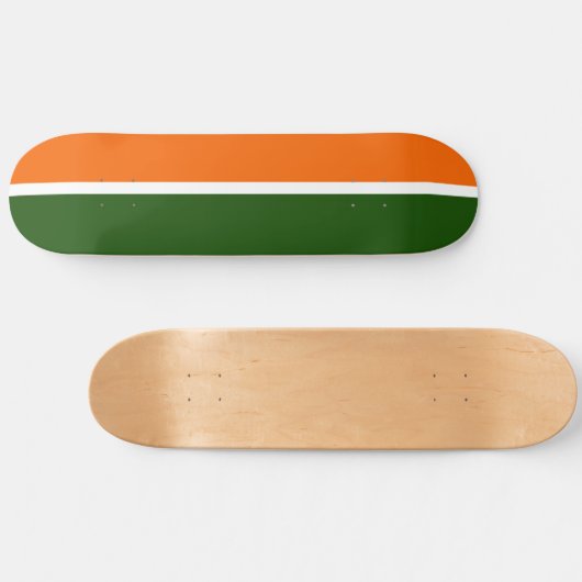Skateboard Orange Blanc Vert Plat Couleur Bloc Design (Horz)