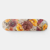 Skateboard Orange Bourgogne automne Aquarelle automne Floral (Horz)