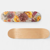 Skateboard Orange Bourgogne automne Aquarelle automne Floral (Horz)