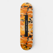 Skateboard Orange Camouflage Votre nom Personnalisez (Recto)