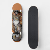 Skateboard Orange Daisy Maine Coon Chat Caturday Heart (Recto)