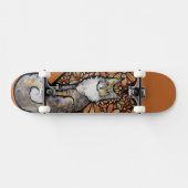 Skateboard Orange Daisy Maine Coon Chat Caturday Heart (Horz)