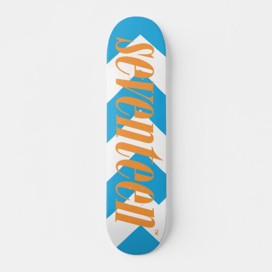 Skateboard Orange de dix-sept logos (Devant)