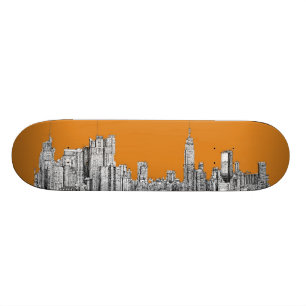 Skateboard Orange d'horizon de New York