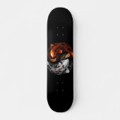 Skateboard Orange Et Blanc Lucky Koi Poisson Japon Art (Devant)