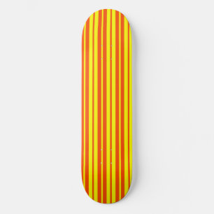 Skateboard Orange Jaune Style Motif Grandes