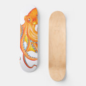 Skateboard Orange Rouge Kraken Octopus Danse d'Art (Recto)