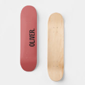 Skateboard Orange rouillé Nom moderne | Classique tendance (Recto)