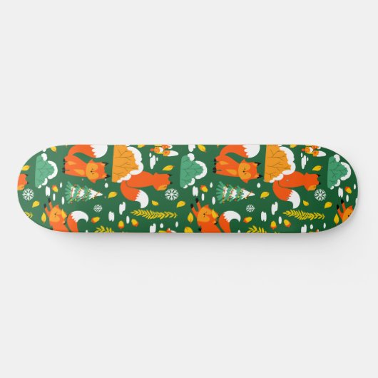 Skateboard Orange Wild automne Forêt d'hiver Fox (Horz)