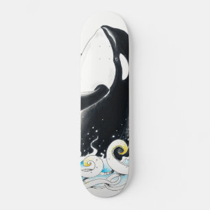Skateboard Orca baleine brisant l'encre de gribouillis