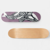 Skateboard Orca Killer Whale mauve Purple Tlingit Tribal Encr (Horz)