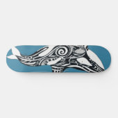 Skateboard Orca Killer Whale Tlingit Indigo encre bleue (Horz)
