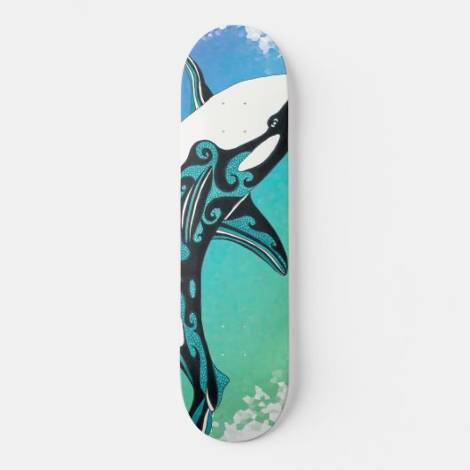 Skateboard Orca Whale Tribal InkTeal (Recto)