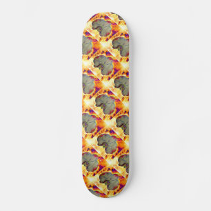 Skateboard Orchidée de feu, abstraite aquarelle vive florale