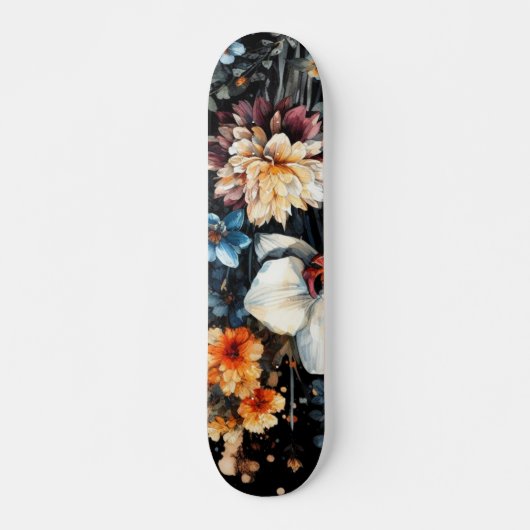 Skateboard orchidée noire (Devant)
