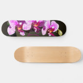 Skateboard Orchidées roses - monogramme (Horz)