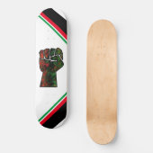 Skateboard orgueil noir poing vert rouge pan drapeau africain (Recto)