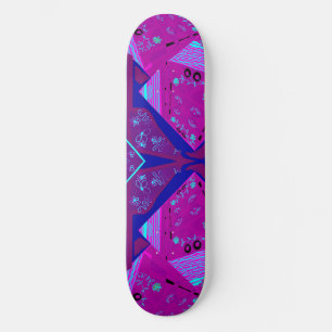 Skateboard Origami Chintz (L) Fuchsia Turquoise Blue Magenta
