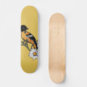 Skateboard Oriole Bird Daisy Flower Nature Art (Recto)