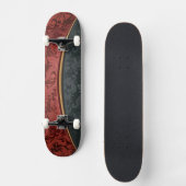 Skateboard Ornement vintage rouge et noir (Recto)