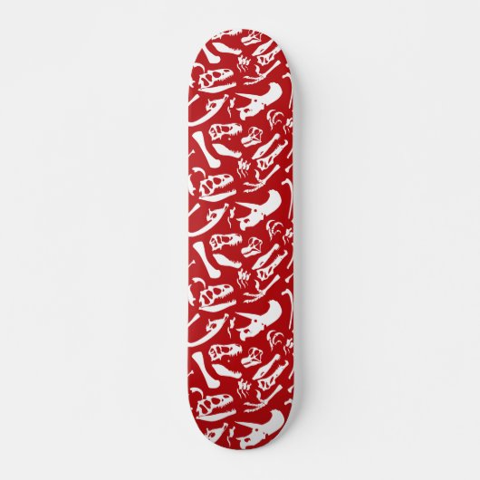Skateboard Os de dinosaure (rouges) (Devant)
