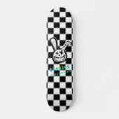 Skateboard Ouchies Industries checkered broken bunny deck (Devant)