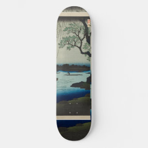 Skateboard Oumaygashi - Scène Vintage de la rivière Edo au Ja