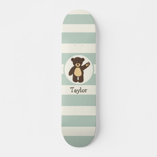 Skateboard Ours Brown Bois mignon; Grandes Vert Sage (Devant)