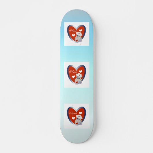 Skateboard Ours d'infirmière avec le T-shirts et les cadeaux (Devant)