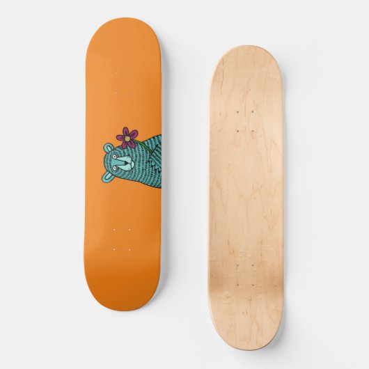Skateboard Ours et fleurs (Recto)