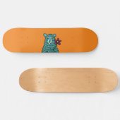 Skateboard Ours et fleurs (Horz)