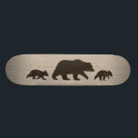 Skateboard Ours gris avec des silhouettes de CUB<br><div class="desc"></div>