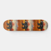 Skateboard Ours noir en forêt d'automne (Horz)