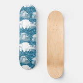 Skateboard Ours polaire blanc mou Bleu d'animal sauvage bleu  (Recto)
