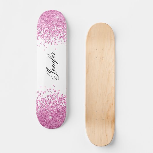 Skateboard Paillette rose (Recto)
