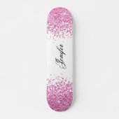 Skateboard Paillette rose (Devant)