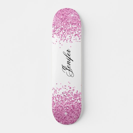 Skateboard Paillette rose (Devant)