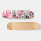 Skateboard Painting Watercolor Pink Flower (Horz)