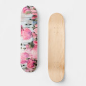 Skateboard Painting Watercolor Pink Flower (Recto)