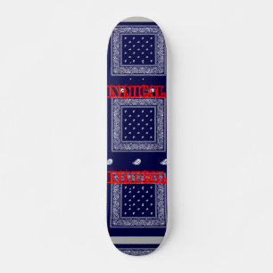 Skateboard Paisley bleu immatériel
