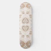 Skateboard Paisley en beige esthétique moderne Tan Brown (Recto)