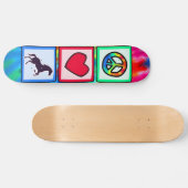 Skateboard Paix, amour, chevaux (Horz)