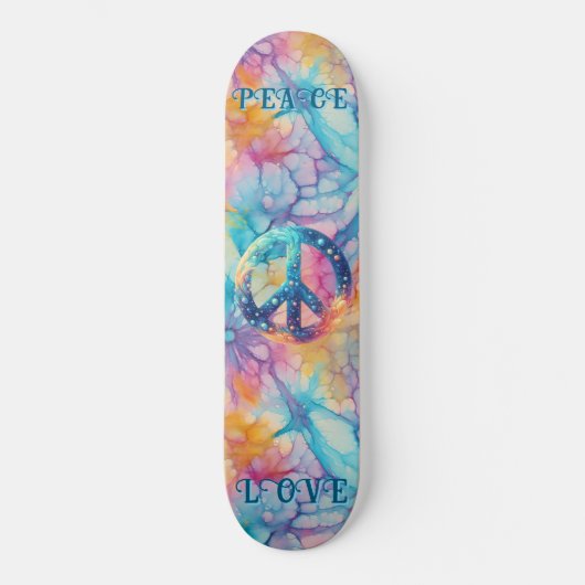 Skateboard Paix Amour Tie-Dye (Recto)