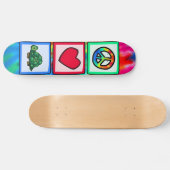 Skateboard Paix, amour, tortues (Horz)