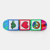 Skateboard Paix, amour, tortues (Horz)