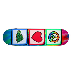 Skateboard Paix, amour, tortues
