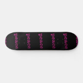 Skateboard paix rose sur noir (Horz)