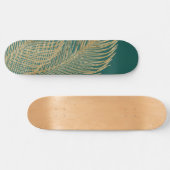 Skateboard Palm Feuille Finesse Line Art avec Gold Foil #4 (Horz)